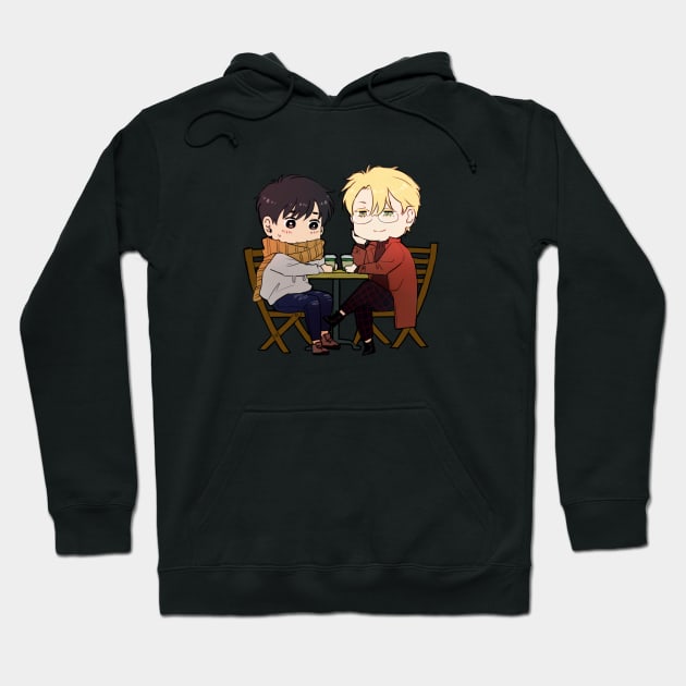 Banana Fish - Chibi Ash and Eiji at the Cafe Hoodie by MykaAndSalmon